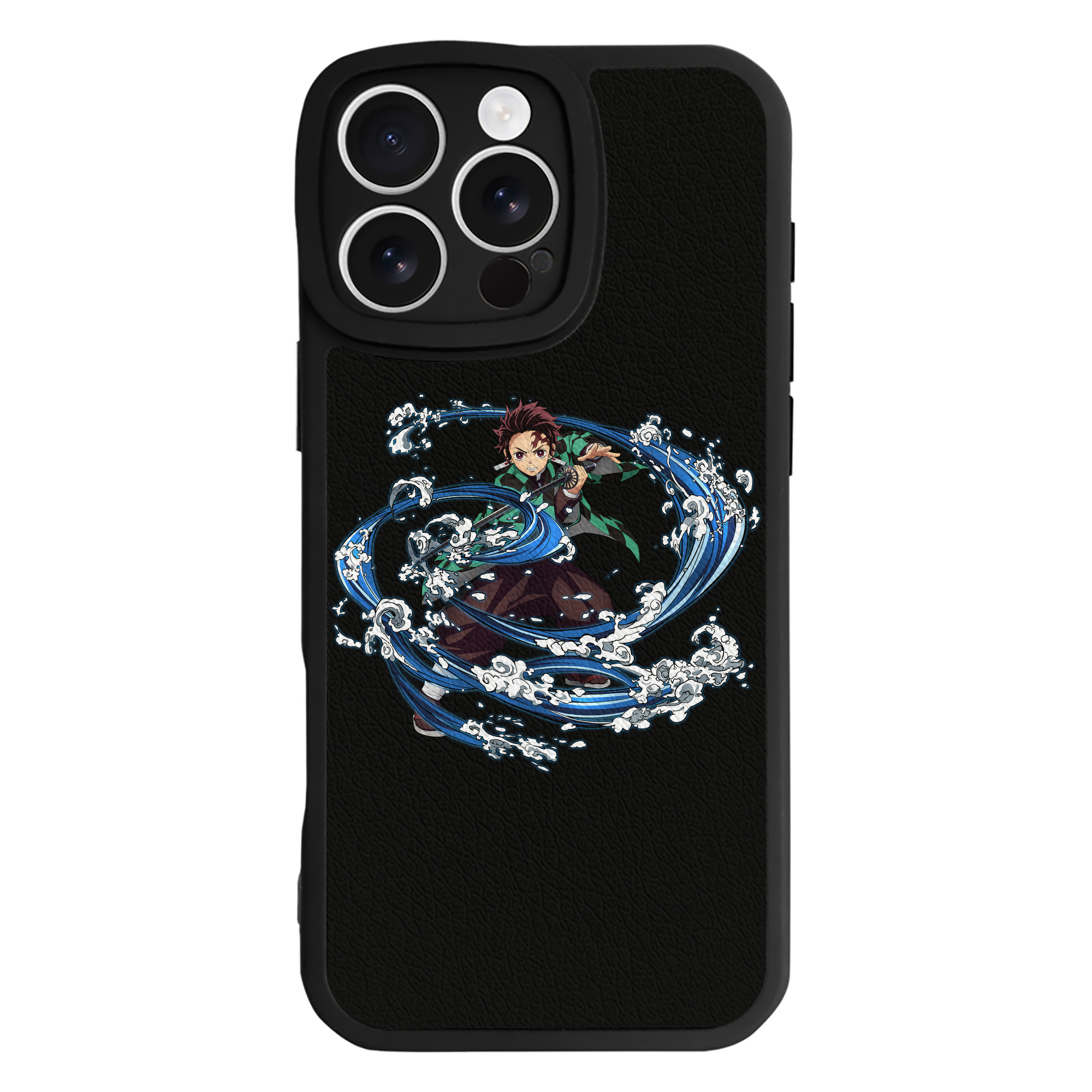 （画像用） 鬼滅の刃 竈門 炭治郎／かまど たんじろう Kamado Tanjirou 【iPhone 16シリーズ対応】シリコンスマホケース（レザー調） 材質：シリコン